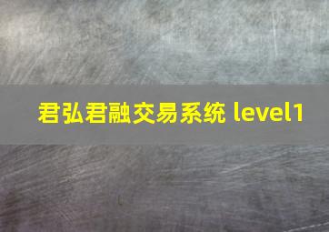 君弘君融交易系统 level1